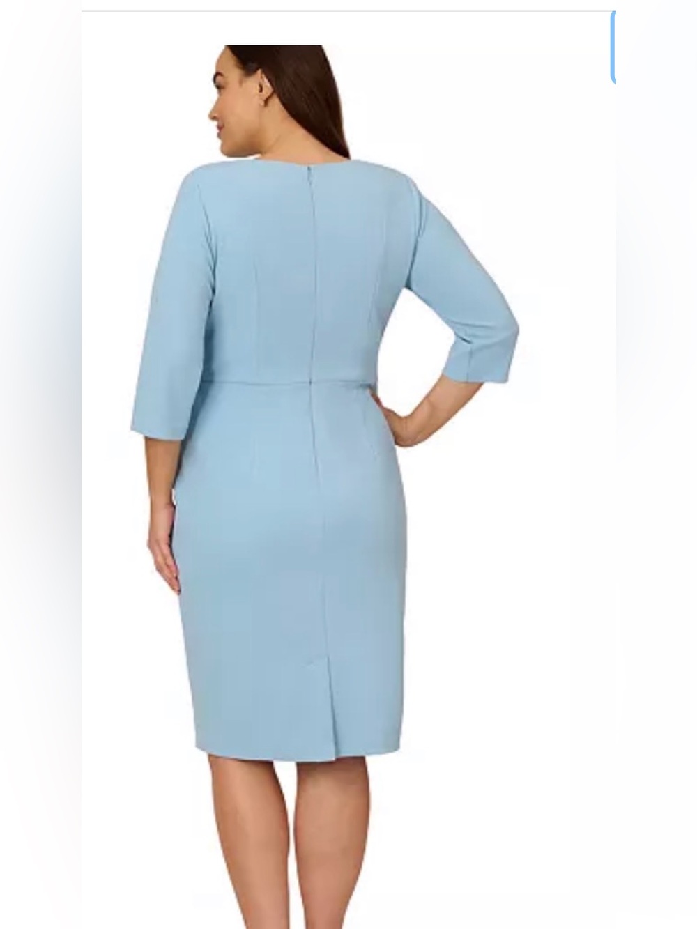 BNWT Adrianna Papell Elegant Light Blue Tie-Waist Sheath Dress - Picture 3 of 6
